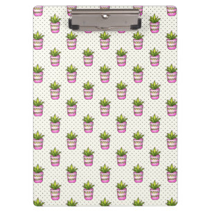 Porte-bloc Motif de point succulent de polka d'aquarelle