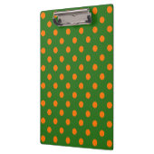 Porte-bloc Motif de points orange sur fond vert (Gauche)