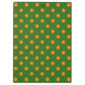 Porte-bloc Motif de points orange sur fond vert (Dos)