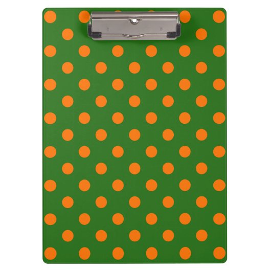 Porte-bloc Motif de points orange sur fond vert (Devant)