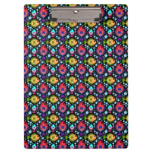 Porte-bloc Motif de poissons tropicaux colorés sur fond noir
