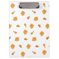 Motif de poulet et gaufres frits 