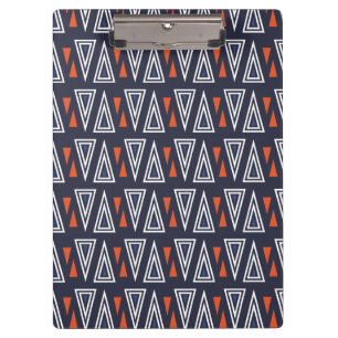 Porte-bloc Motif de triangles géométriques bleu foncé et roug