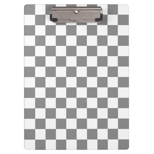 Porte-bloc Motif de vérification À damiers blanc gris cendré (Devant)