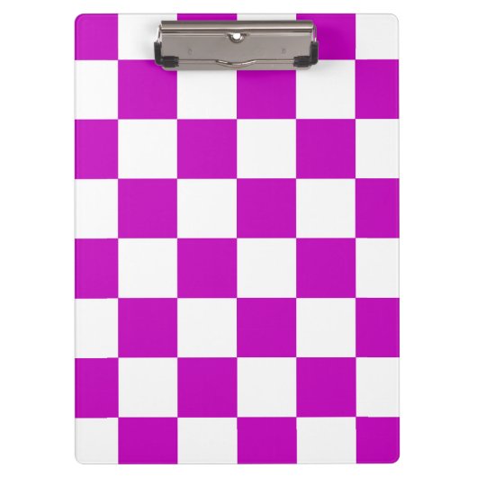 Porte-bloc Motif de vérification À damiers blanc violet (Devant)