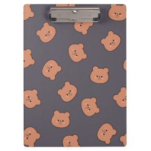 Porte-bloc Motif de visage d'ours en peluche marron mignon bl