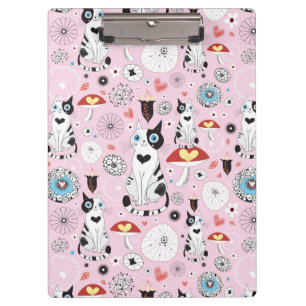 Porte-bloc motif des chats et des fleurs