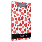 Porte-bloc Motif Des Coeurs, Coeurs Rouges, Votre Nom (Swatch)