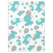 Porte-bloc Motif Des Eléphants Bleus, Étoiles, Votre Nom (Dos)