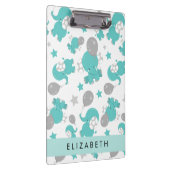 Porte-bloc Motif Des Eléphants Bleus, Étoiles, Votre Nom (Swatch)