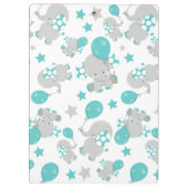 Porte-bloc Motif Des Eléphants, Eléphants Mignons - Gris Bleu (Dos)