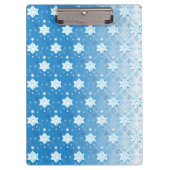 Porte-bloc Motif des flocons de neige bleu et blanc d'hiver (Devant)