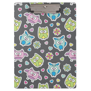 Porte-bloc motif des hiboux de bande dessinée