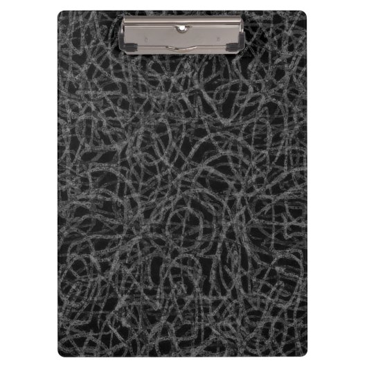 Porte-bloc Motif des lignes griffées en noir et blanc (Devant)