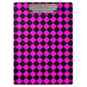 Porte-bloc Motif diamant à carreaux rose noir