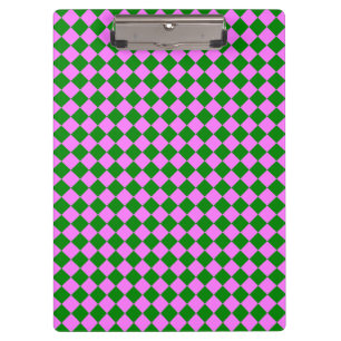 Porte-bloc Motif diamant à carreaux rose vert