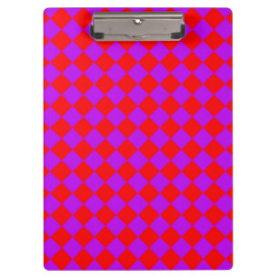 Porte-bloc Motif diamant à carreaux rouge violet