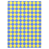 Porte-bloc Motif diamant jaune Checker bleu (Dos)