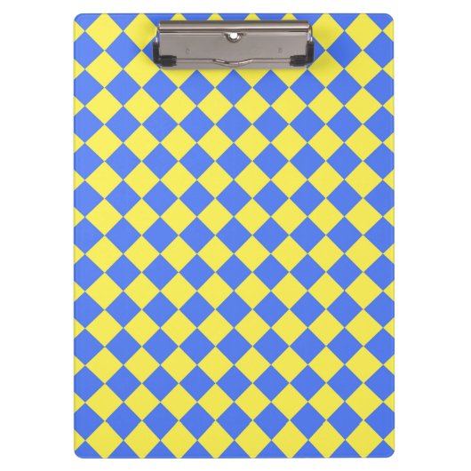 Porte-bloc Motif diamant jaune Checker bleu (Devant)