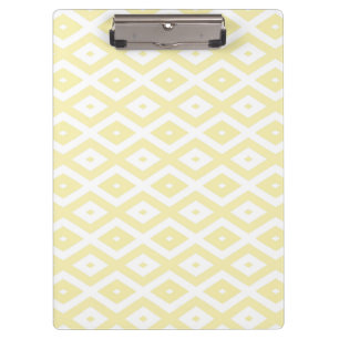 Porte-bloc Motif diamant jaune pâle et blanc