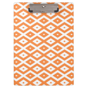 Porte-bloc Motif diamant orange et blanc