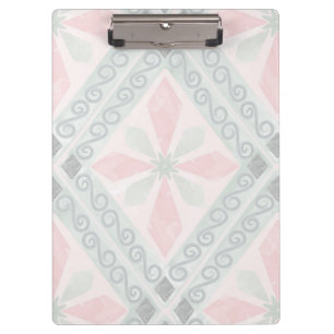 Porte-bloc Motif diamant pastel vert et rose