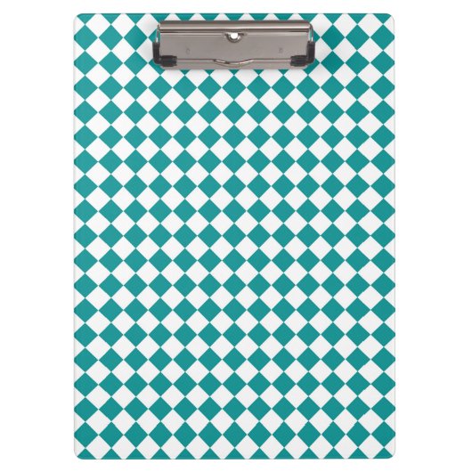 Porte-bloc Motif diamant turquoise blanc Checker (Devant)