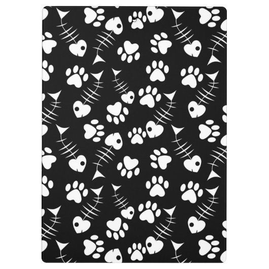 Porte-bloc motif d'impression de chat d'os de poissons (Dos)