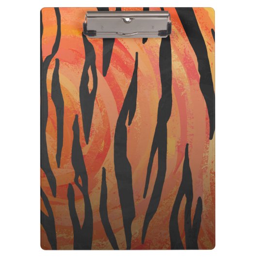 Porte-bloc Motif d'impression monogramme Tiger chaud orange e (Devant)