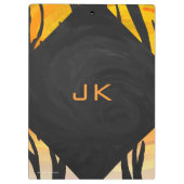 Porte-bloc Motif d'impression noir et orange (Dos)