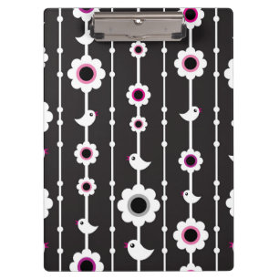 Porte-bloc motif d'oiseau et de fleurs