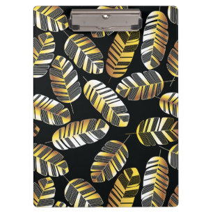 Porte-bloc Motif d'or noir de feuille de plume d'art déco