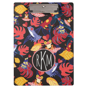 Porte-bloc Motif du monogramme des grenouilles   d'amants