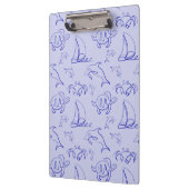 Porte-bloc Motif d'une ligne d'animal marin et voilier (Gauche)