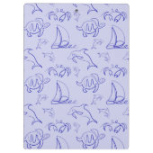 Porte-bloc Motif d'une ligne d'animal marin et voilier (Dos)