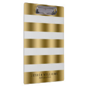 Porte-bloc Motif élégant moderne Gold & White Stripes (Swatch)
