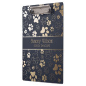 Porte-bloc Motif Empreinte de patte Gold Et Navy (Gauche)