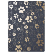 Porte-bloc Motif Empreinte de patte Gold Et Navy (Dos)