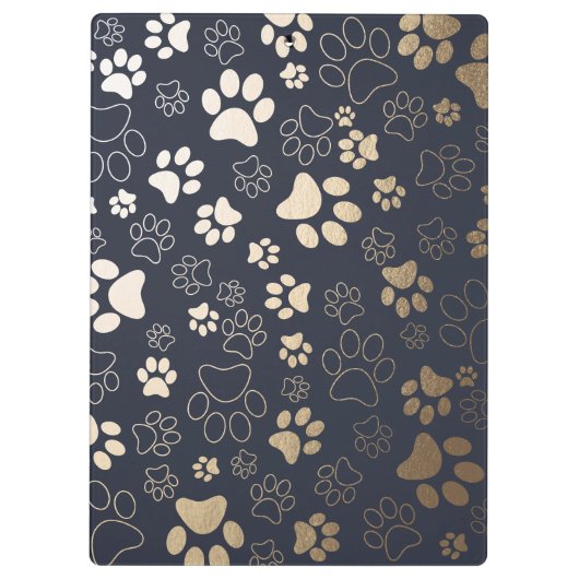 Porte-bloc Motif Empreinte de patte Gold Et Navy (Dos)