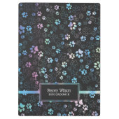 Porte-bloc Motif Empreinte de patte Holographique Chic (Dos)