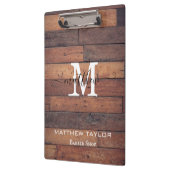 Porte-bloc Motif en bois rustique Chêne Monogramme Script per (Gauche)