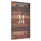 Porte-bloc Motif en bois rustique Chêne Monogramme Script per (Swatch)