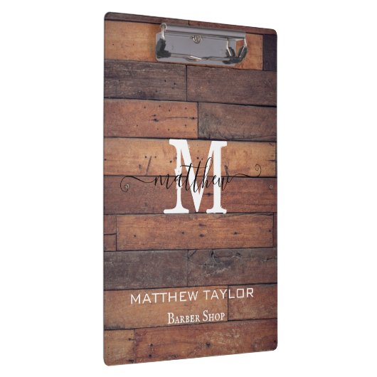 Porte-bloc Motif en bois rustique Chêne Monogramme Script per (Swatch)