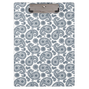 Porte-bloc Motif en cachemire bleu foncé indien sur blanc