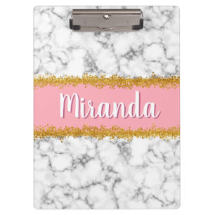 Porte-bloc Motif en marbre sur rose avec Parties scintillant