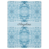 Porte-bloc Motif en plumes bleues et blanches, personnalisabl (Dos)