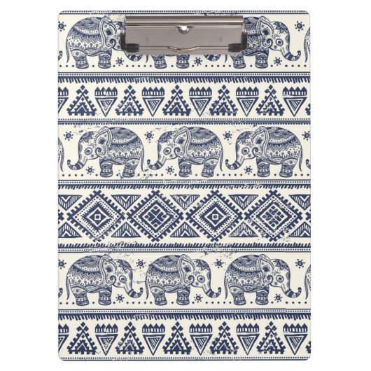 Porte-bloc Motif ethnique bleu d'éléphant (Devant)