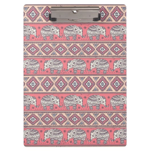 Porte-bloc Motif ethnique rose d'éléphant (Devant)