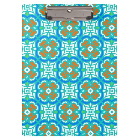 Porte-bloc Motif ethnique turquoise (Devant)