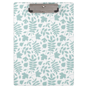 Porte-bloc Motif Feuille perdu Turquoise sur blanc